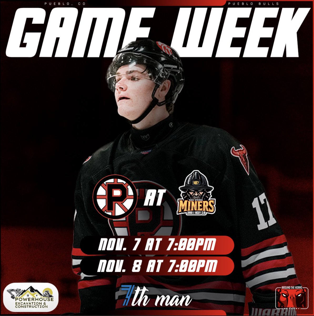 The Bulls head to Rock Springs this weekend for 2 games 11/7 and 11/8 at 7pm!
Catch the action on blackbearsports.tv
🤘🐂