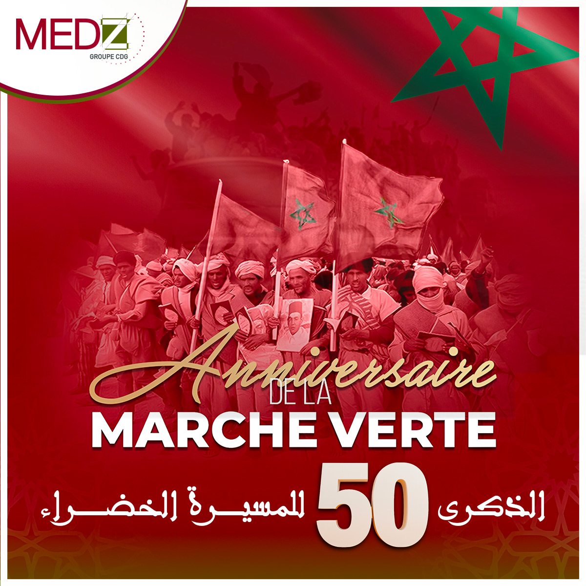 #MEDZ ترسل أطيب التهاني للشعب المغربي بمناسبة الذكرى الـ50 للمسيرة الخضراء! 🇲🇦