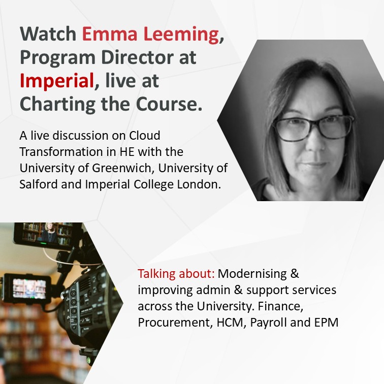 🎤Panellist Spotlight💡- Charting the Course

Panellist - Emma Leeming

🎥At Charting the Course, Emma joins a panel of HE leaders to discuss what it's really like to deliver this scale of change, mid implementation.

18 Nov
3pm - 4pm

 👉 okt.to/ywIies

#ERP #HCM