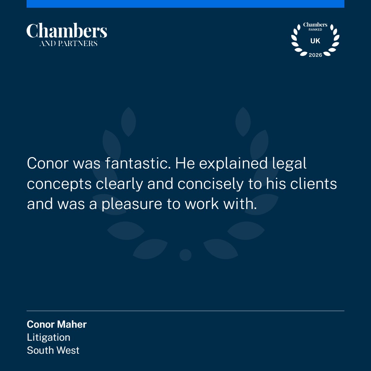 Senior Associate Solicitor, Conor Maher has been highlighted in the Chambers and Partners UK Guide 2026 as an Associate to Watch for his work in Dispute Resolution.⭐

You can view our achievements here: ellisjones.co.uk/about/awards-a…

#EllisJonesSolicitors #ChambersUKLegalGuide2026