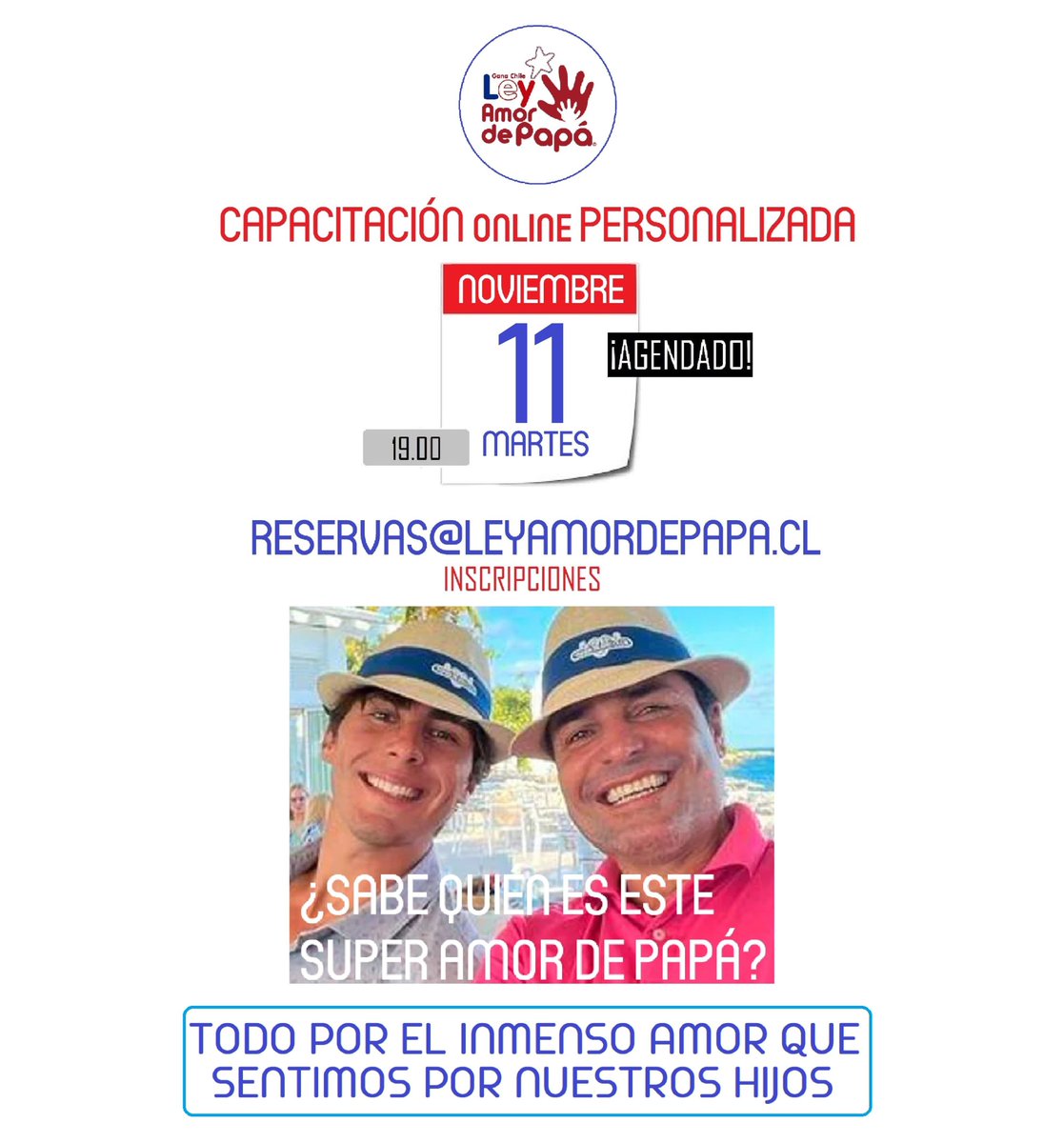 DefensorNinoCL's tweet image. TODO LISTO, le esperamos.

Inscríbase en reservas@leyamordepapa.cl 

¿Sabe quién es el SÚPER @AmordePapa  de la fotografía?

VAMOS CON TODO EL INMENSO AMOR QUE SENTIMOS POR NUESTROS HIJOS