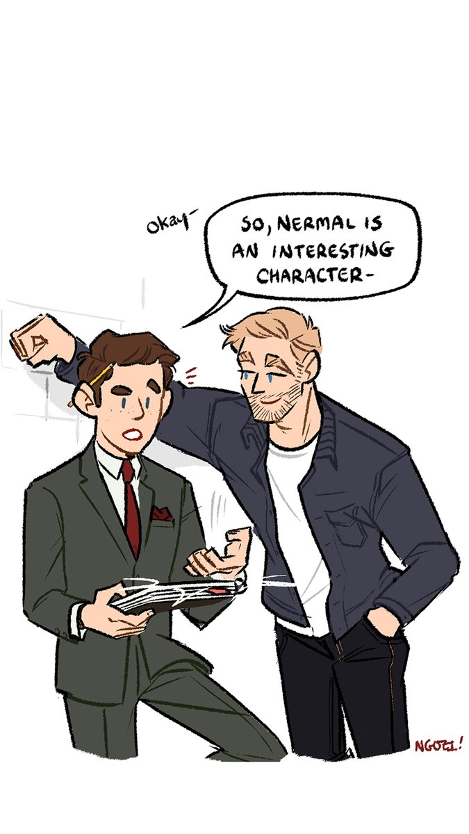 this story is so funny and so cute and i'm screaming for them to kiss (but also love the delicious mutual pining)

it's called JOHN RICH &amp; THE BIG PICTURE and it's a free webnovel by the CREATOR OF CHECK PLEASE???? ✨📝💕