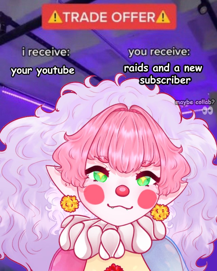 i need more youtube #vtubers to follow and raid!!!!   

almost all my mutuals are on twitch so if you stream on youtube plz drop ur 🔗 below so i can raid you!!