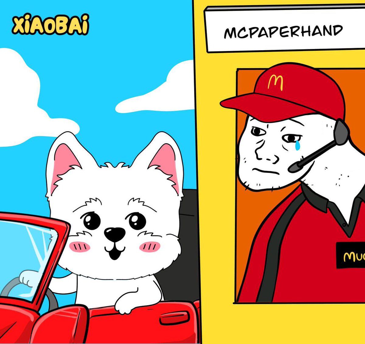 XiaoBai_CTO_eth's tweet image. HR: “What brings you to McDonald’s?”
Applicant: “I paper-handed $XIAOBAI at 300k MC.”
HR: “We’ve got an opening at the drive-thru.” 🚗🐾

#XIAOBAI #westie #Crypto #BearMarket #MemeCoin #CTO #McPaperhand