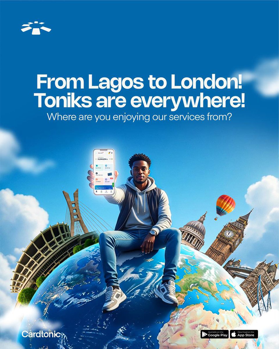 cardtonic's tweet image. 🌎 Where are you enjoying our services from?
—
#Cardtonic #Usecardtonic