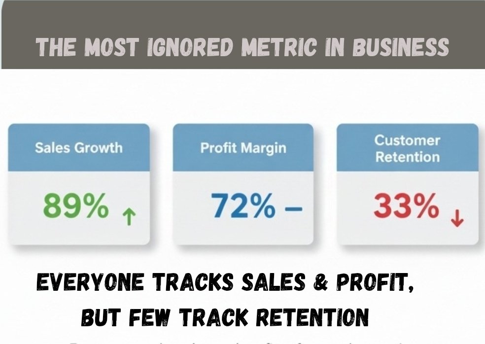 Everyone tracks sales.
Few track profit.
Almost no one tracks retention, and that’s the real problem.

 Revenue tells you what worked.
Retention tells you what’s worth keeping.

Track both, or you’re leading half-blind.

#DataAnalytics #Leadership #BusinessIntelligence