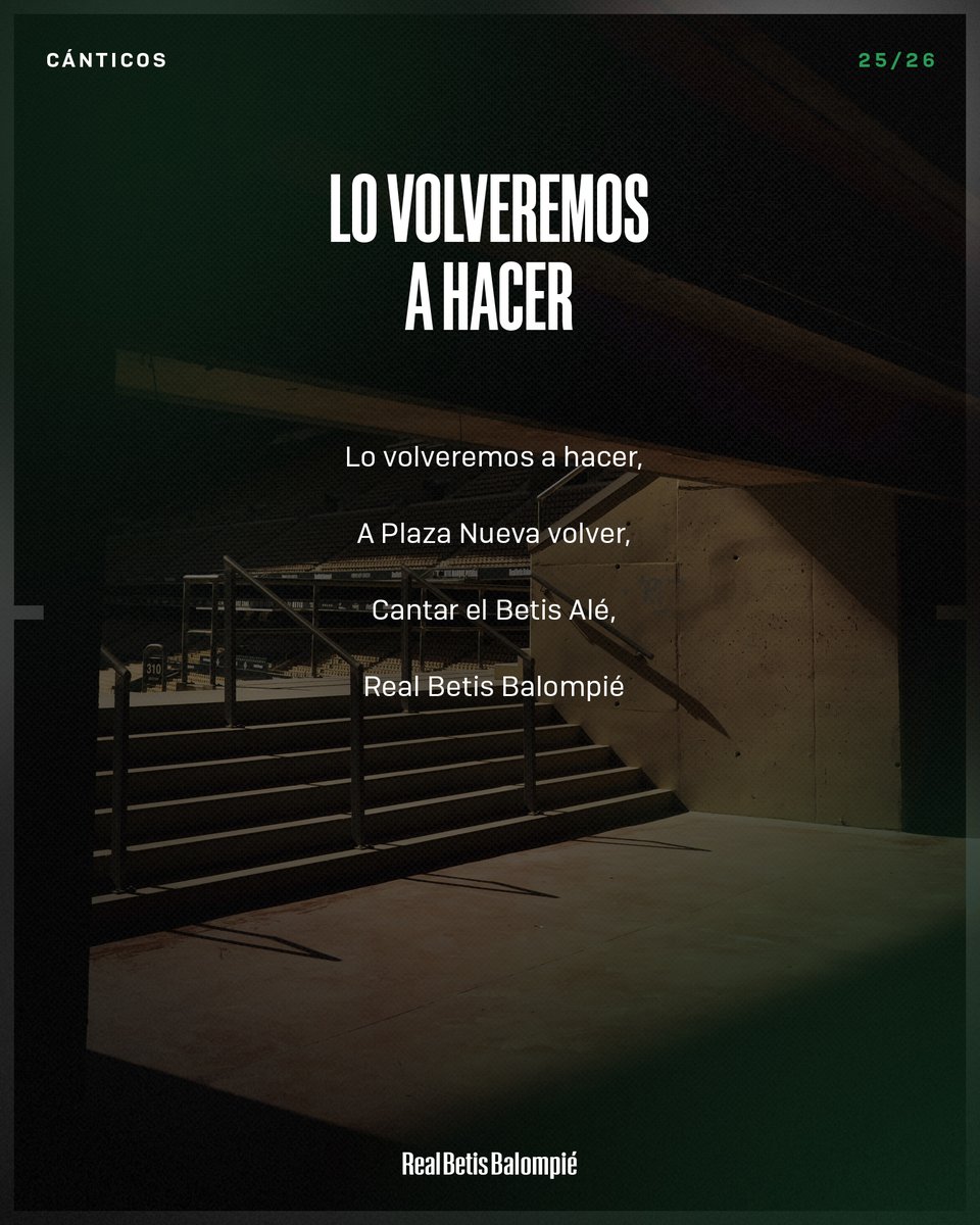 RealBetis's tweet photo. Lo volveremos a hacer 🎼💚 https://t.co/gyso601ENJ