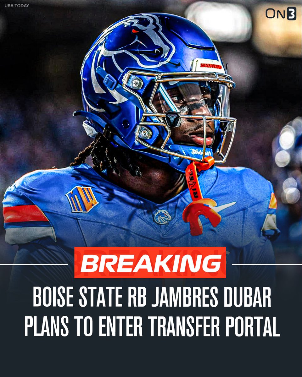 NEW: Boise State RB Breezy Dubar plans to enter the NCAA transfer portal.

Dubar has rushed for 446 yards and 4 touchdowns in his career. 

on3.com/college/boise-…