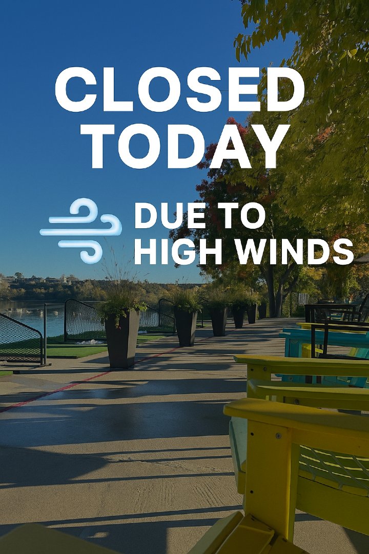 🌬️ Closed Today Due to High Winds 🌬️
For everyone’s safety, Aqua Golf will be closed today while these strong winds blow through. We’ll reopen as soon as conditions calm down — stay tuned for updates!

Thanks for your understanding, and stay safe out there! 💨⛳