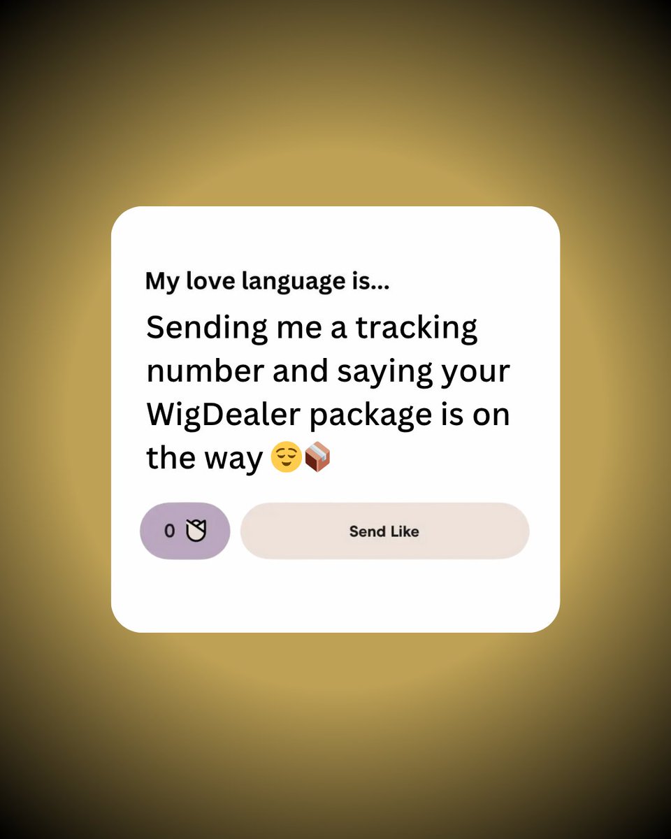 wigdealer's tweet photo. If you send me a tracking number… just know it’s real 😌📦
Love languages:
✔️ Words of affirmation
✔️ Acts of service
✔️ HD lace installs via priority shipping 💅

#WigDealer #LoveLanguage #WigTok #ProtectiveStylePrincess #HairThatHits #PackageOnTheWay #WigDealerThings https://t.co/U8br9tP7XT
