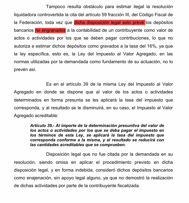 GilLuisJ92's tweet photo. El @SATMX con fundamento en el artículo 59, fracción III del CFF determinó contribuciones presuntas sobre depósitos bancarios; sin embargo, sobre esos mismos montos decidió aplicar la tasa del 16% por concepto de IVA.

Una Sala del @TFJAMexico sentenció que lo anterior era ilegal: