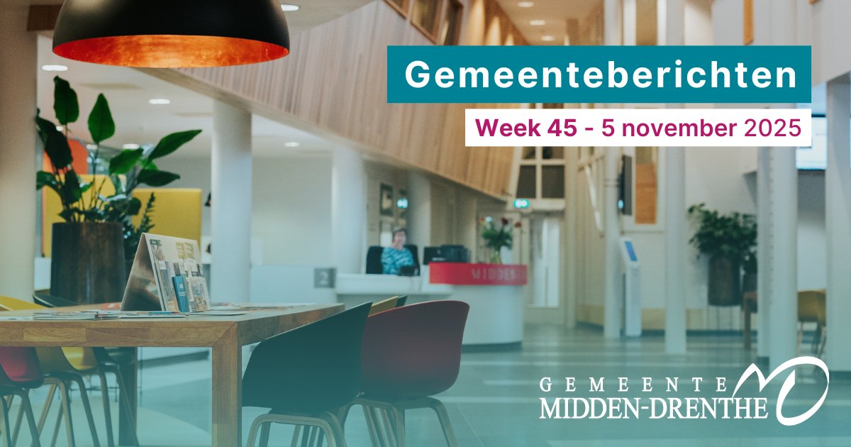 middendrenthe's tweet photo. 📰𝗚𝐞𝐦𝐞𝐞𝐧𝐭𝐞𝐛𝐞𝐫𝐢𝐜𝐡𝐭𝐞𝐧 | 𝐰𝐞𝐞𝐤 𝟰𝟱, 𝟱 𝗻𝗼𝘃𝗲𝗺𝗯𝗲𝗿 𝟐𝟎𝟐𝟓

Deze week in de gemeenteberichten:
➡️ Informatie vanuit de raad
➡️ Wijkactie Westerbork | bespaar energie en geld

Kijk voor dit en meer op:https://t.co/flkT2eXJsC https://t.co/KqRL586lfU
