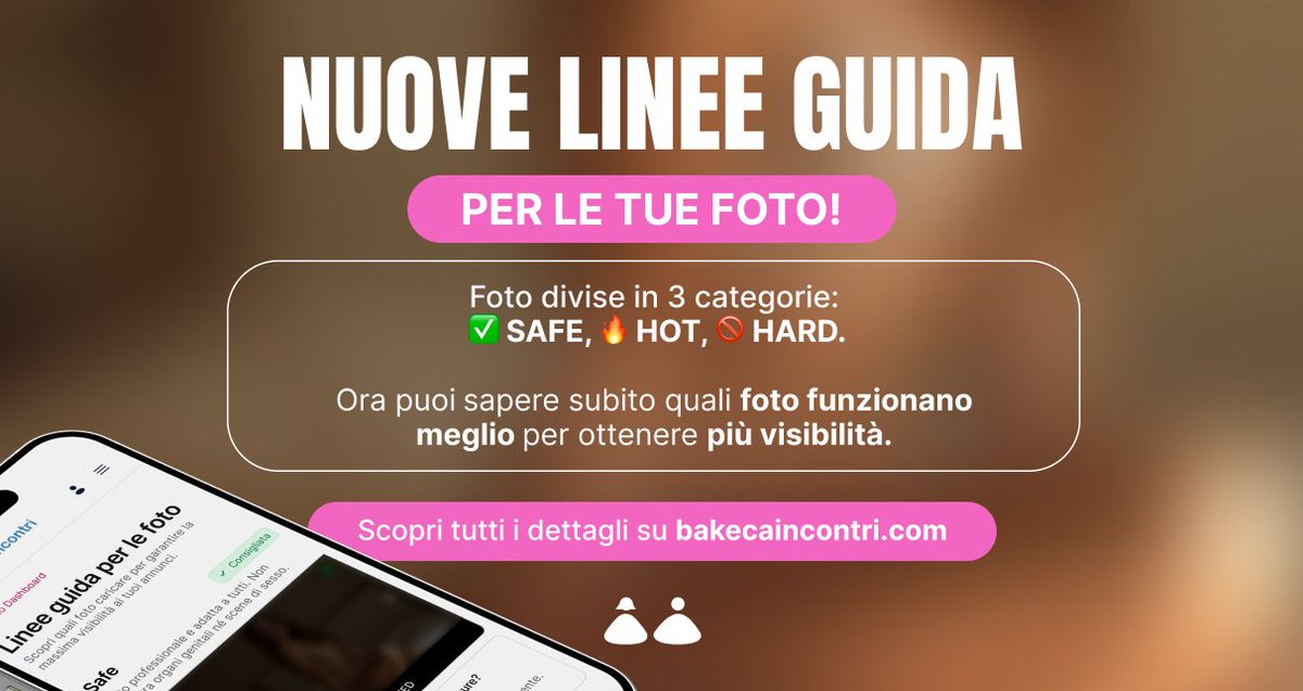 _bakecaincontri's tweet photo. Nuova Age Verification su #Bakecaincontri, pensata per garantire maggiore #sicurezzaonline👩🏼‍💻

✅ Contenuti senza nudità (SAFE)→ sempre visibili
🔒 Contenuti con nudità (HOT)→ visibili solo dopo verifica dell’età, altrimenti sfocati
❌ Contenuti espliciti (HARD)→ non ammessi https://t.co/q5AhPIEfK7