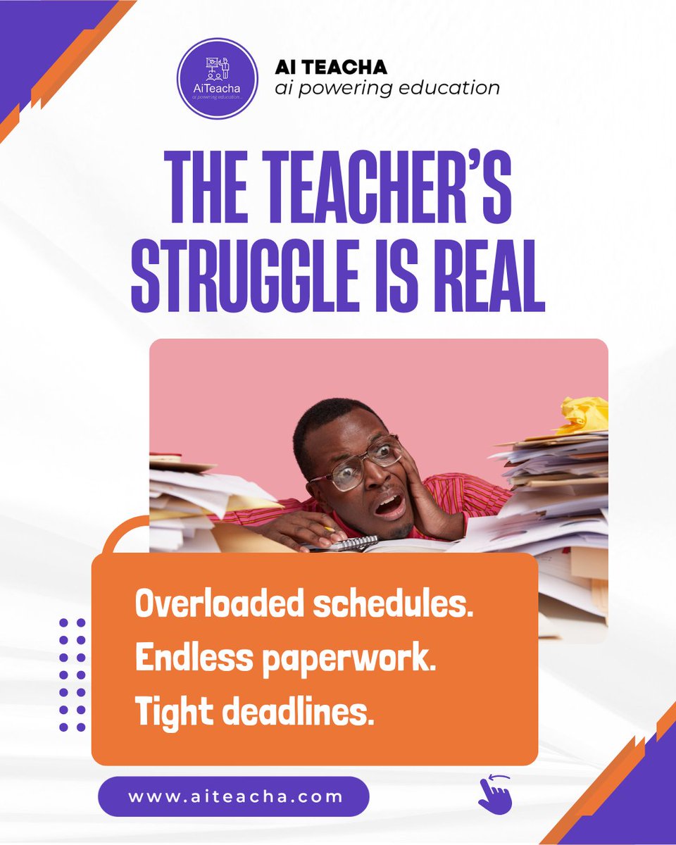 AITeacha_Online's tweet image. Check out these slides to see the problems teachers face, and how AiTeacha is solving them!
Smarter teaching starts here. 

📲 Visit aiteacha.com
#AiTeacha #EdTechNigeria #TeachingMadeEasy #SmartTeaching #AIinEducation