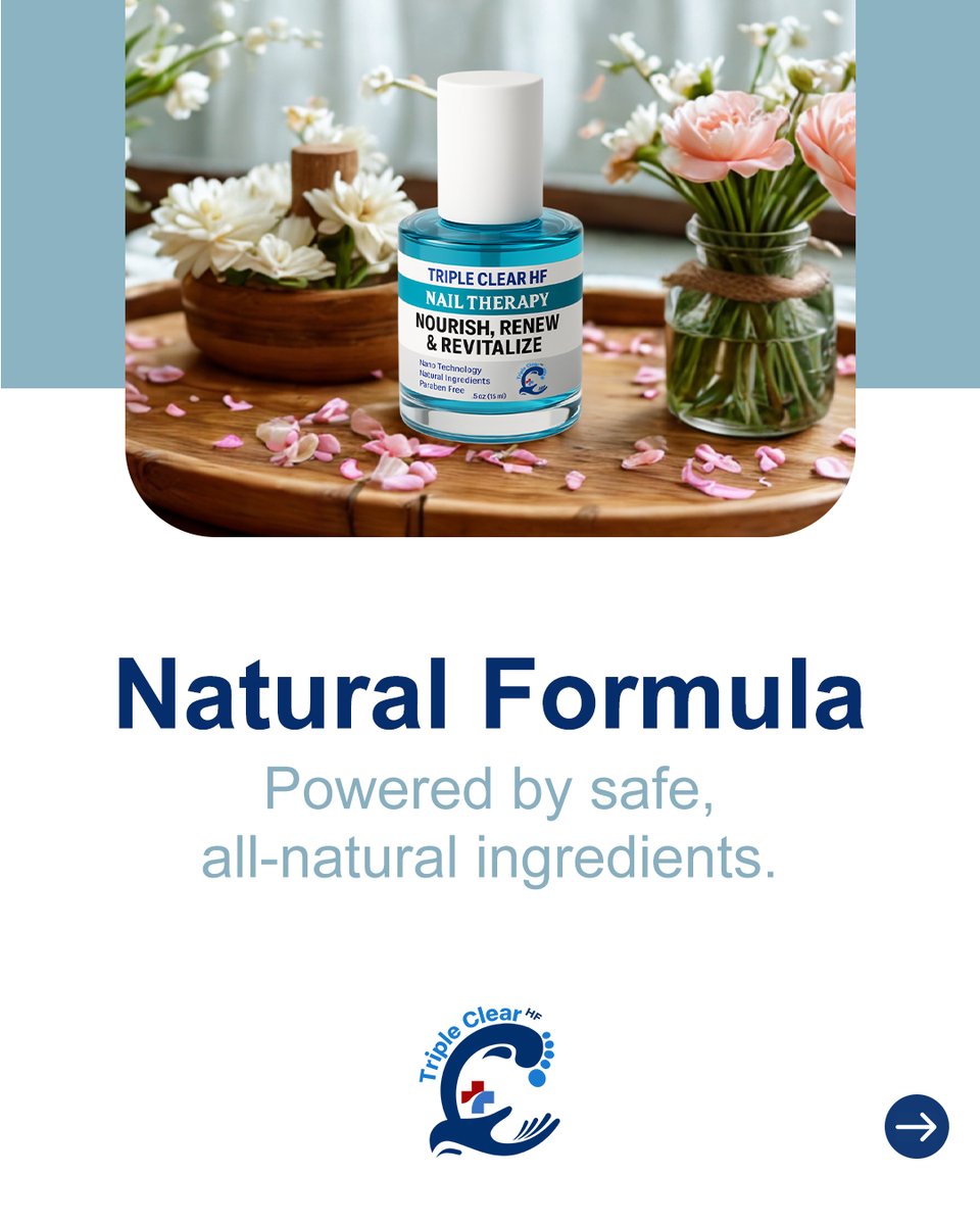 TripleClearHF's tweet image. Here’s what to expect with Triple Clear HF:
🌿 Natural Formula
💅 Visible Results
👣 Twofold Usage as a Protectant and a Treatment

This November, discover a proven solution for nails that need extra care. Stay tuned for the official release.

#TripleClearHF #NailCareEssentials