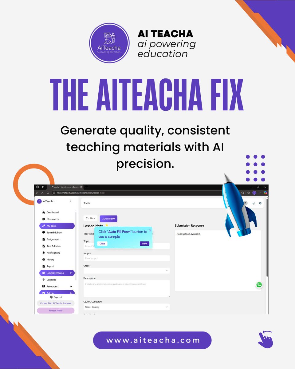 AITeacha_Online's tweet image. Check out these slides to see the problems teachers face, and how AiTeacha is solving them!
Smarter teaching starts here. 

📲 Visit aiteacha.com
#AiTeacha #EdTechNigeria #TeachingMadeEasy #SmartTeaching #AIinEducation