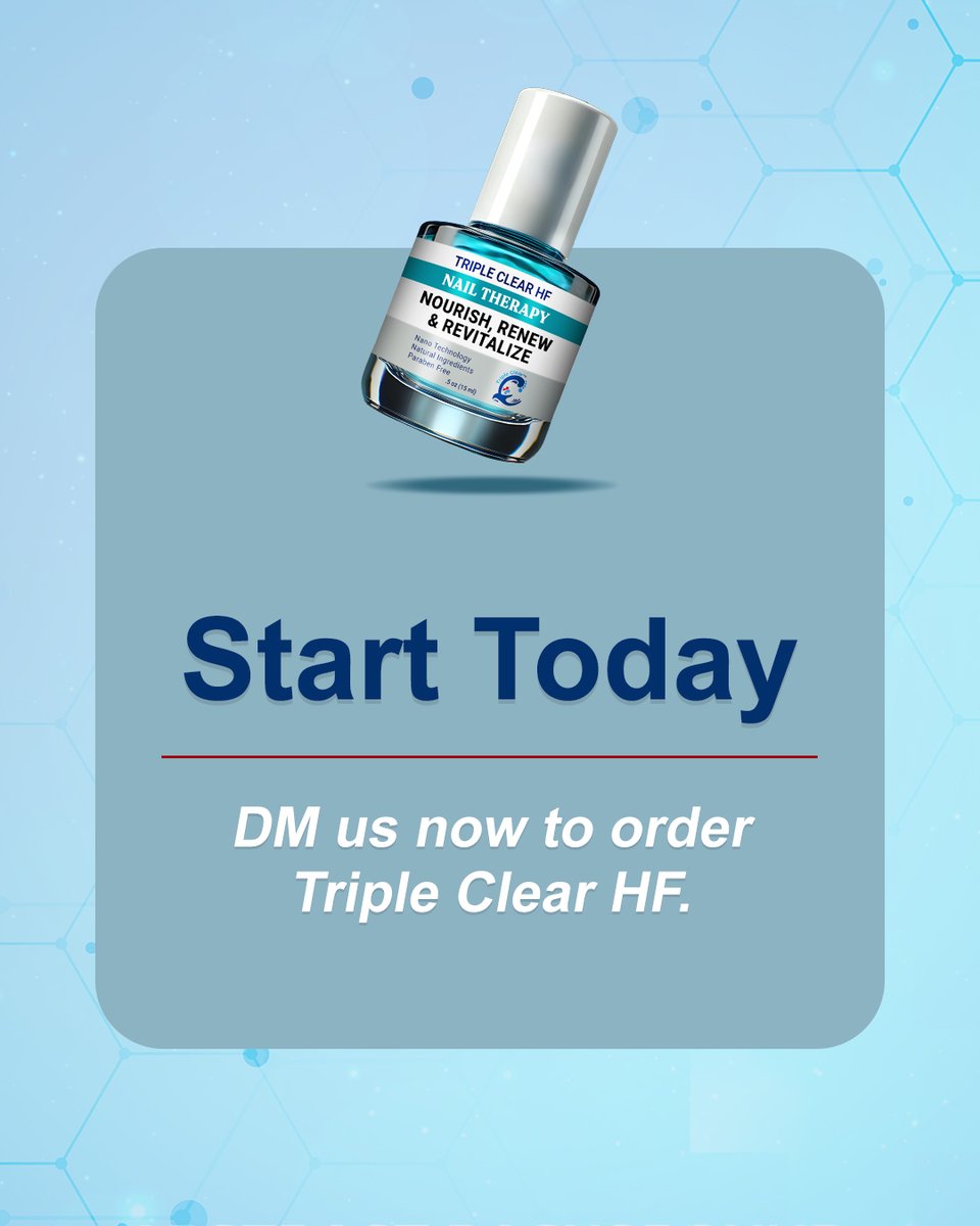 TripleClearHF's tweet image. Here’s what to expect with Triple Clear HF:
🌿 Natural Formula
💅 Visible Results
👣 Twofold Usage as a Protectant and a Treatment

This November, discover a proven solution for nails that need extra care. Stay tuned for the official release.

#TripleClearHF #NailCareEssentials