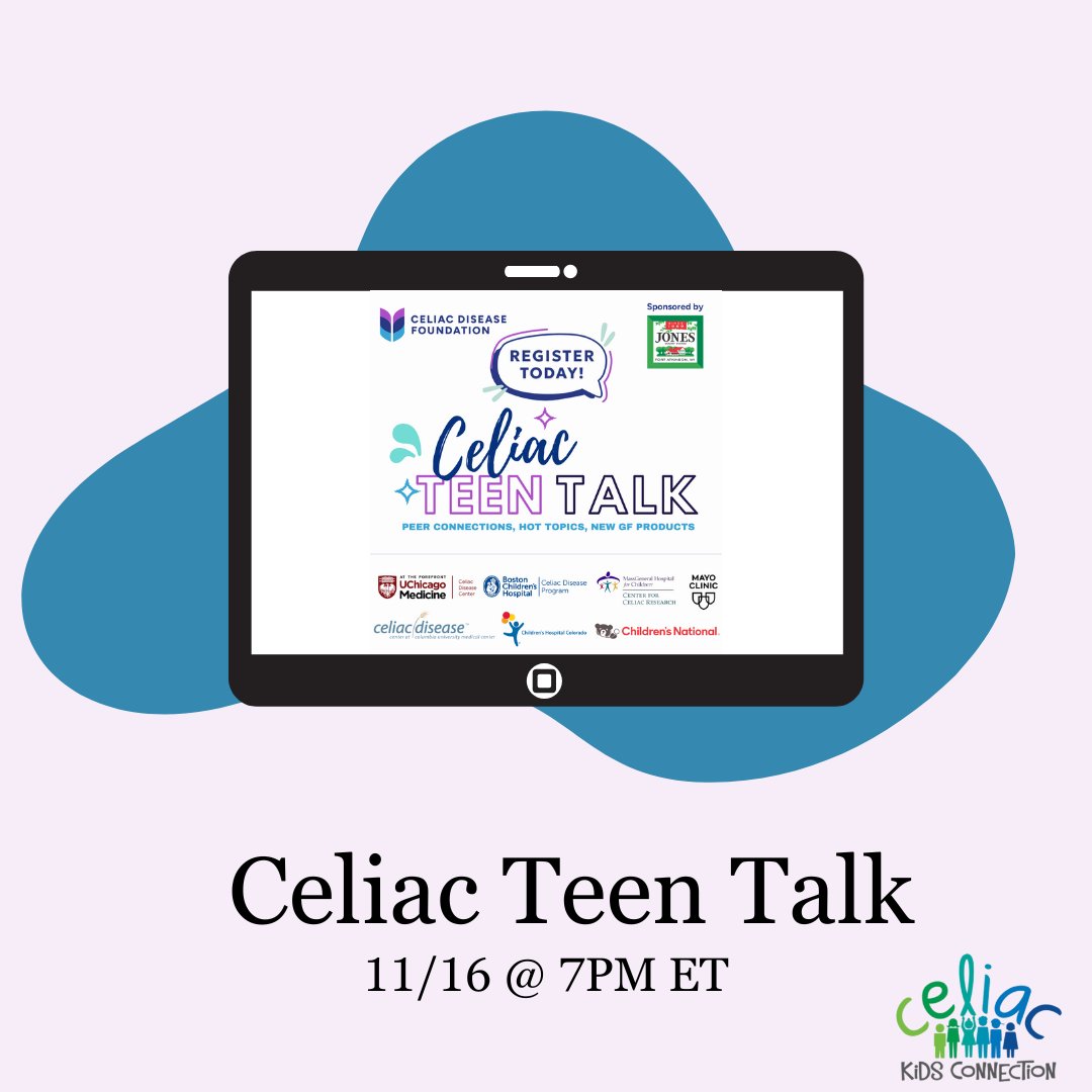 Celiac Teen Talk – November 16th at 7 pm ET
Are you a teen between the ages of 13-17 with celiac disease living the gluten-free life? Join our virtual meetups with host influencer Gabrielle Hemond 

us02web.zoom.us/meeting/regist…