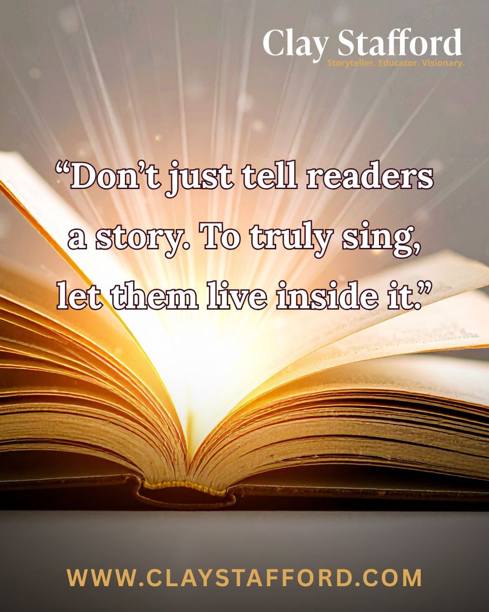 ClayStafford's tweet photo. Don’t just tell your story. Make readers feel it. Learn how to turn words into living worlds, proven techniques revealed: https://t.co/kjPP9EuWNJ
#showvstell #storytelling #writingcommunity #writingtips #writingresources #amwriting https://t.co/UqtcQYCHg7