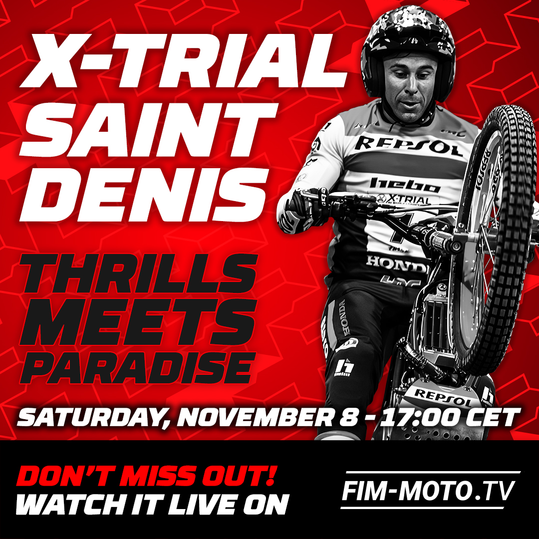 After two electrifying rounds, the FIM X-Trial World Championship 2026 continues in Saint-Denis – the third stop of the season.
Every jump, every split-second decision, every thrill… you can watch it all LIVE on FIM-MOTO.TV!
#xtrial #xtrialsaintdenis #FIM #FIMmotoTV