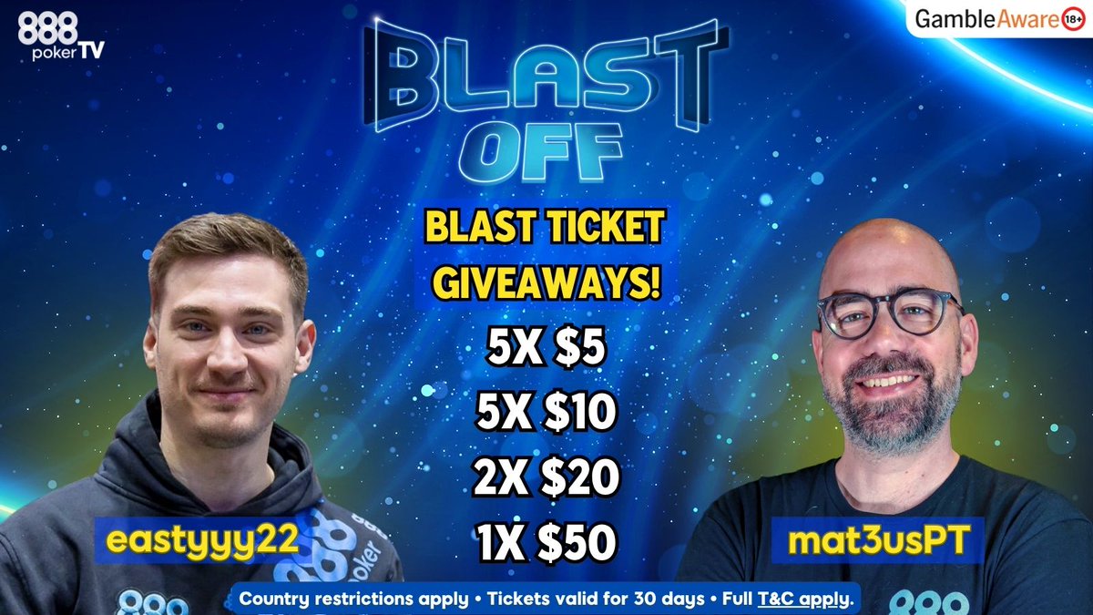 🚀 We’ve got an EPIC Blast Off battle coming your way!

It’s <a href="/eastyyy22/">Nick Eastwood</a> vs. <a href="/ricardomateus/">Ricardo Mateus</a> tonight at 20:00 GMT. We'll be giving away a bunch of tickets during the stream, so be sure to join us for your chance to WIN!

Who are you backing in this one? 🤔