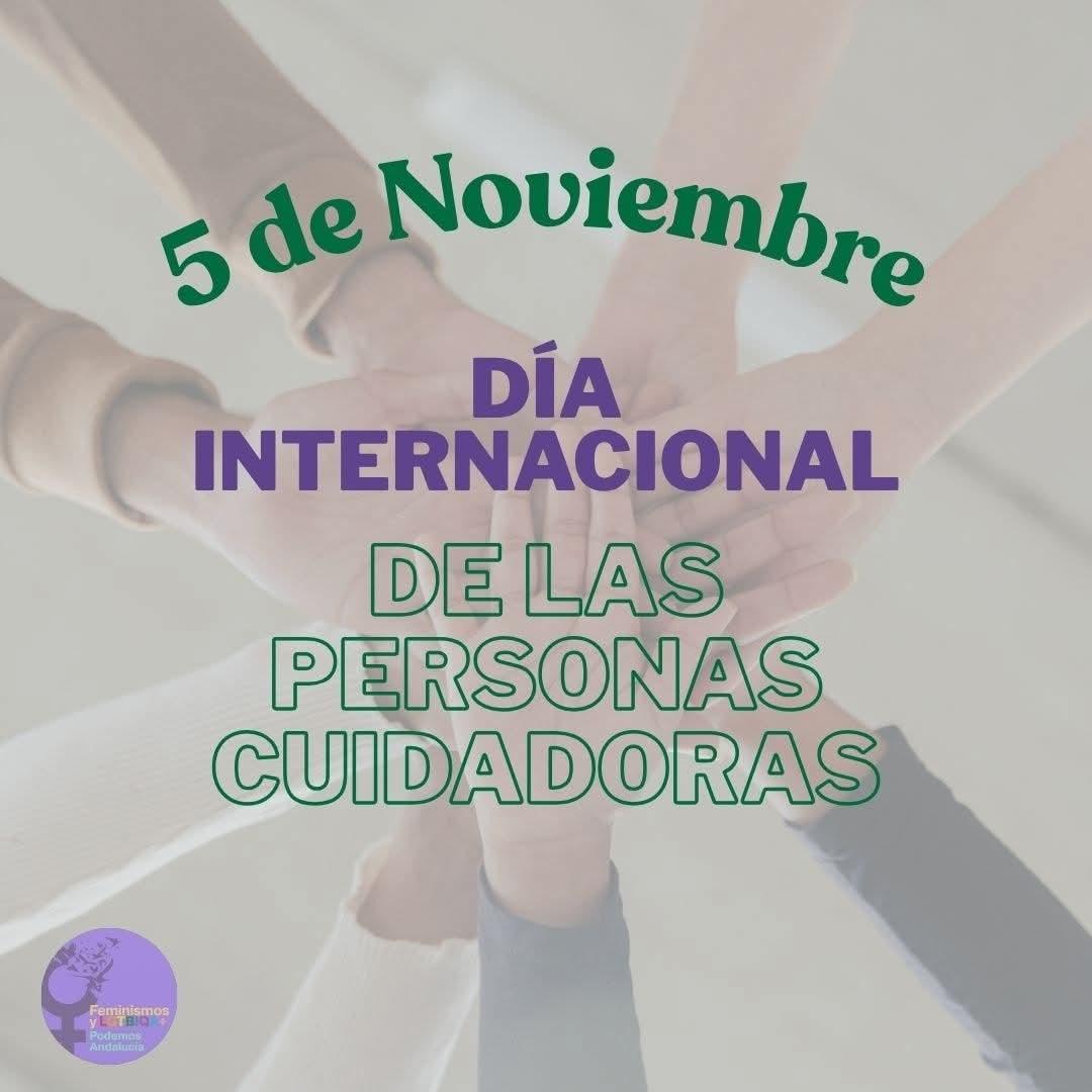 FeminisPodAnd's tweet image. 🗓️ #5Noviembre Día Internacional de las personas cuidadoras
Los #Cuidados se caracteriza por ser trabajos:
- No reconocidos como tales
- La mayoría no remunerados
- Precarizados los reconocidos
- Con explotación laboral.
- #Feminizados ya que la mayoría son ejercidos por mujeres.