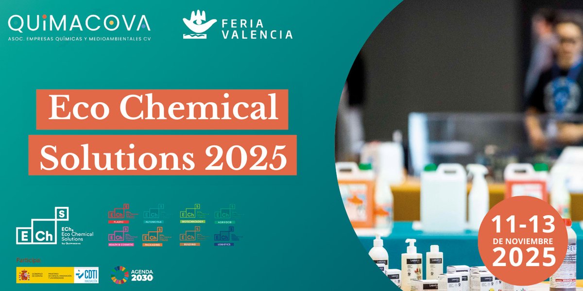 📢 El @CDTI_Innovacion participa en #EcoChemicalSolutions2025, la feria del sector químico para la #sostenibilidad y la #EconomíaCircular impulsada por <a href="/QUIMACOVA/">QUIMACOVA</a> en <a href="/Feria_Valencia/">Feria Valencia</a>

🗣️ ¿Tienes una idea de I+D+i para conseguir una química sostenible y necesitas #financiación