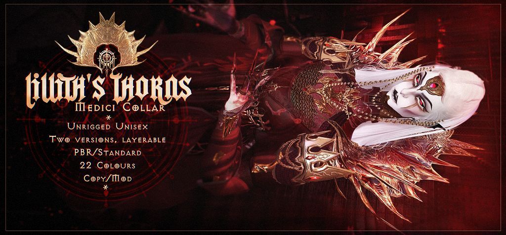 This unrigged collar comes in 2 versions which can be layered to give some extra flair. Coming in 22 colours for both PBR+Fallback and BP only, you can grab this for 15% off at WLRP.

Taxi: maps.secondlife.com/secondlife/We%…

Preview: flic.kr/p/2rCT1qE