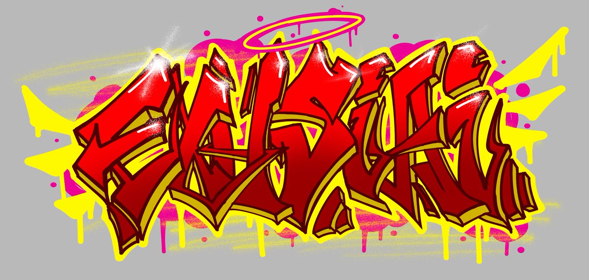 Akitum10's tweet photo. Arknights Exusiai graffiti https://t.co/sIzCZcnFMR