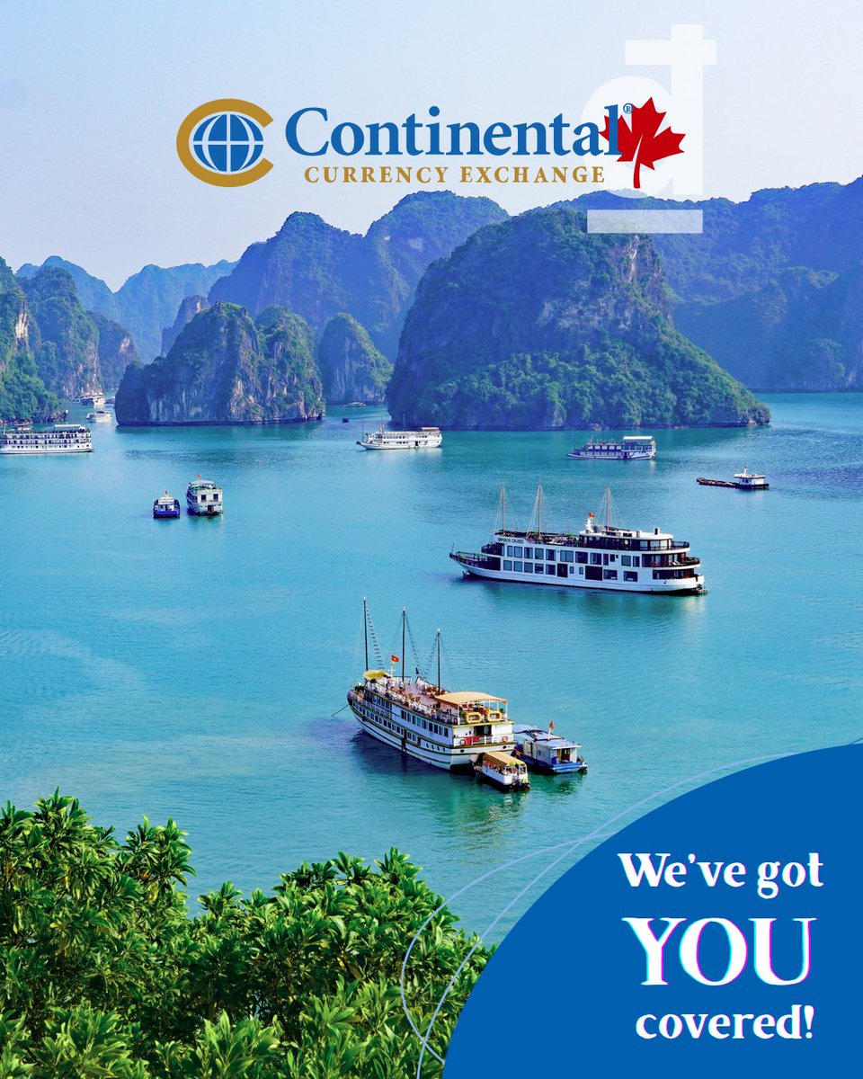 Planning a trip to Vietnam? Explore Ha Long Bay, Hanoi’s markets, and authentic cuisine. A meal for two is just ₫200,000 (≈ $14 CAD)!
Let your foreign exchange experts help you take more of your money with you.
#ExploreVietnam #ContinentalCurrencyExchange #AdventureAwaits
