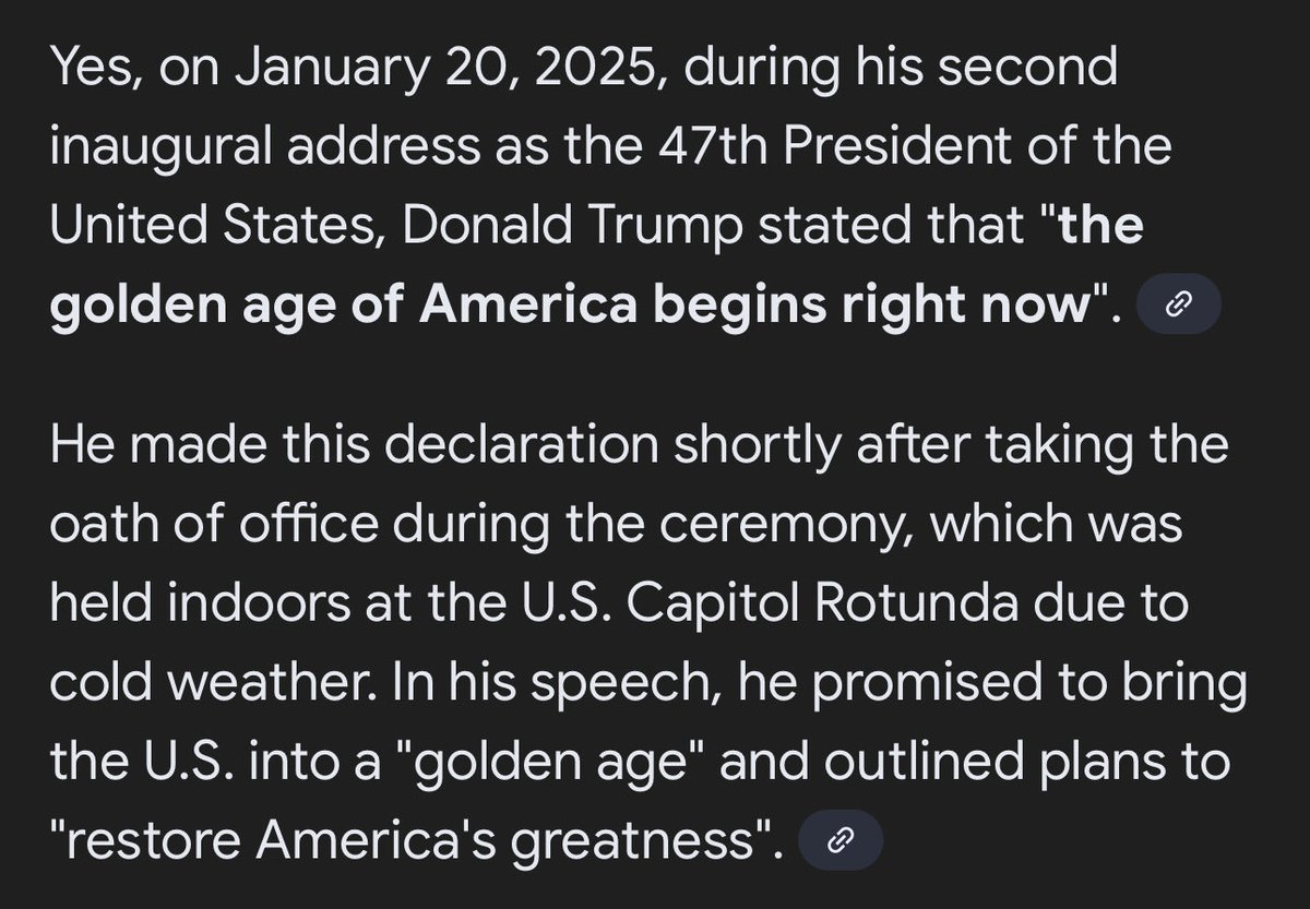 289 days ago, Donald Trump stated during his inaugural address … “the golden age of America begins right now.”