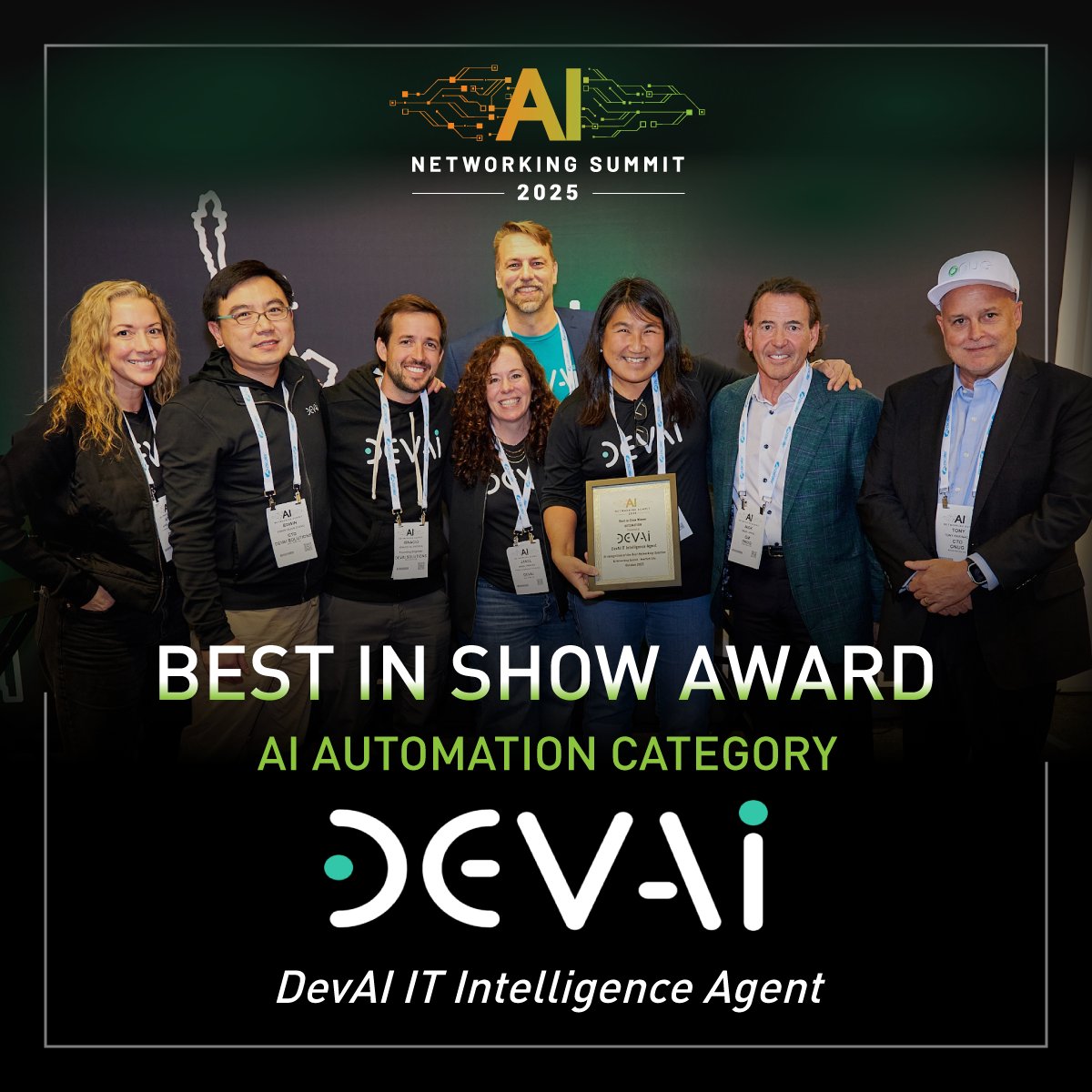 NickLippis's tweet image. Congrats to DevAI for winning a Best in Show award in AI Automation at the AI Networking Summit NY for their IT Intelligence Agent.

Great to see innovators like DevAI leading the way as AI transforms IT operations and enterprise performance.