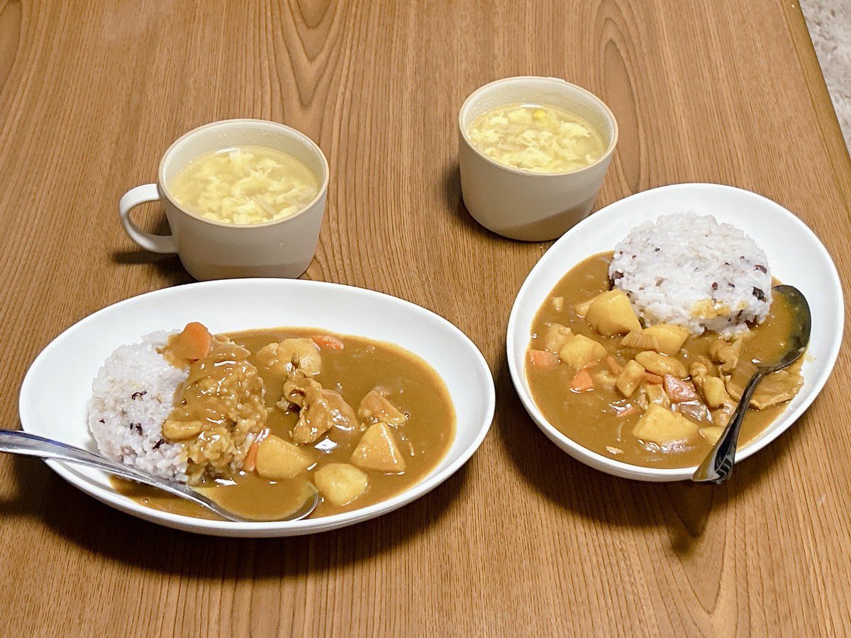 soyokaze0800's tweet image. 今日はスクリム前に新しく買った食器でお食事