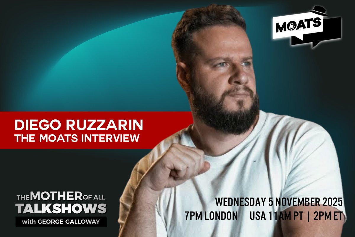 🚨🚨 Coming up after the break …

<a href="/DiegoRuzzarin/">Diego Ruzzarin ☭</a> will join me on The Mother Of All Talk Shows #LIVE on all platforms

🇬🇧 7pm LONDON 🎙️ #MOATS
🇺🇸 11am PT | 2pm ET

🔴 youtube.com/live/_bRIxyaza…
🟢 rumble.com/v719f48-trumps…