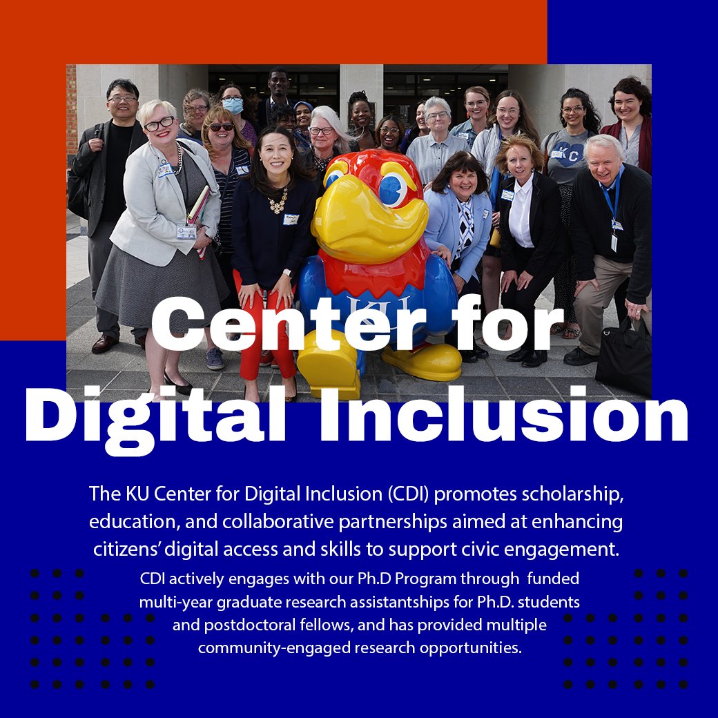 KUJournalism's tweet photo. The Ph.D. Program at the KU School of Journalism and Mass Communications offers multiple opportunities to engage with communities and conduct impactful research. One such outlet is the Center for Digital Inclusion. https://t.co/VfFBxeBnrE