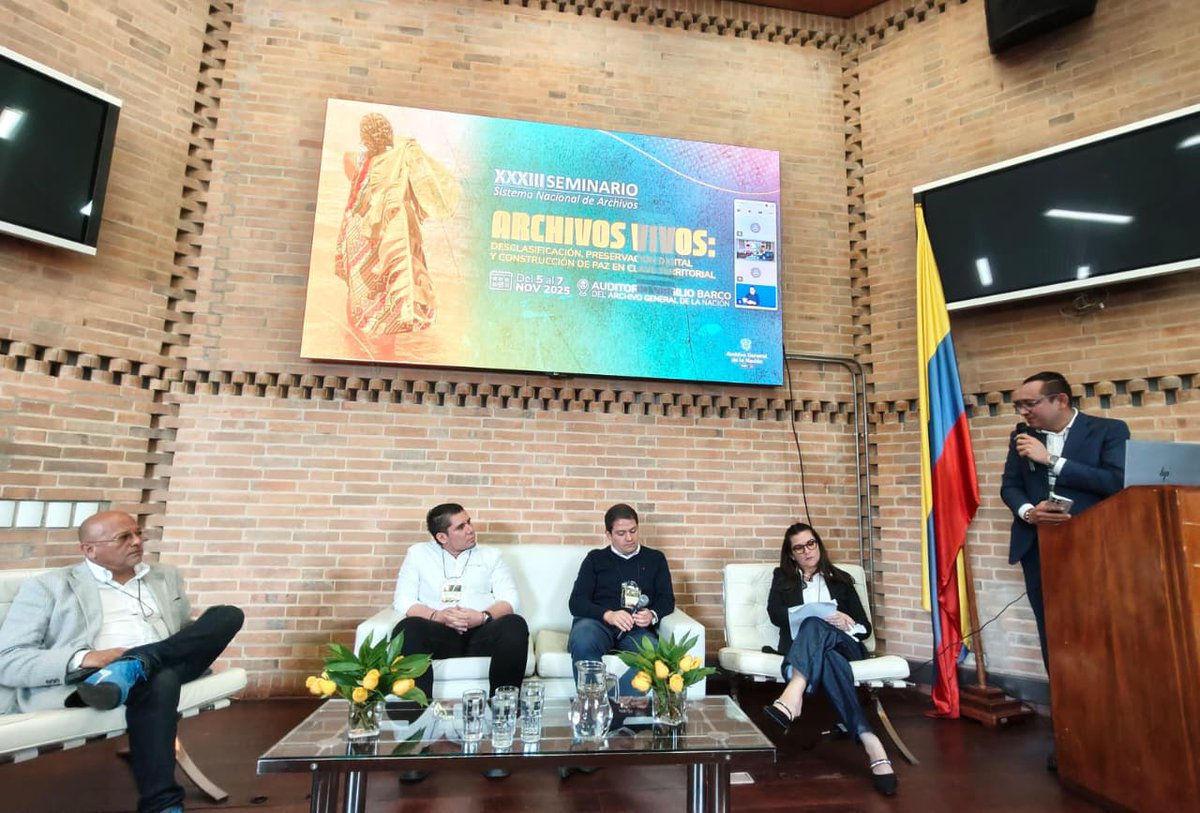 ArchivoGeneral's tweet photo. @ALAArchivos @mincultura @infopresidencia @ViceColombia @Iberarchivos Inicia el segundo panel del Seminario #ArchivosVivos, titulado "Consejos Territoriales de Archivos: articulación, gobernanza y retos en el territorio", moderado por el subdirector Jorge Turizo. https://t.co/Im0LxxLzCu