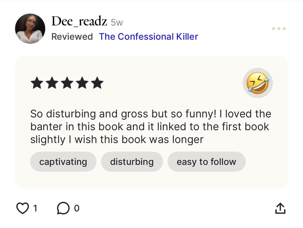 Whilst waiting to post my next pitch for #Questpit

Here’s a 5 star review I got on one of my short stories, The Confessional Killer!

Available on Amazon now! 

#extremehorrorbooks #WritingCommunity