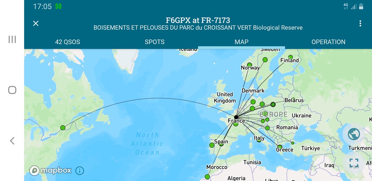 Activité #pota cet après midi avec 42 contacts dans le log et une nouvelle référence activée : FR-7173, parc du croissant vert à #Neuilly_sur_Marne