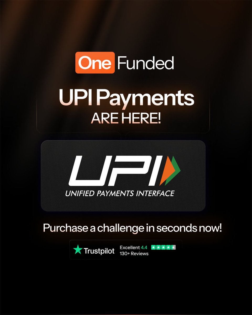 Big news for Indian traders! 🇮🇳

UPI payments are now LIVE! 🎉

Now you can purchase OneFunded challenges instantly straight from your bank.

✅ Instant transactions
✅ No card needed
✅ 100% secure

Trade faster than ever!🤝

#OneFunded #UPIPayments #IndianTraders #PropFirm