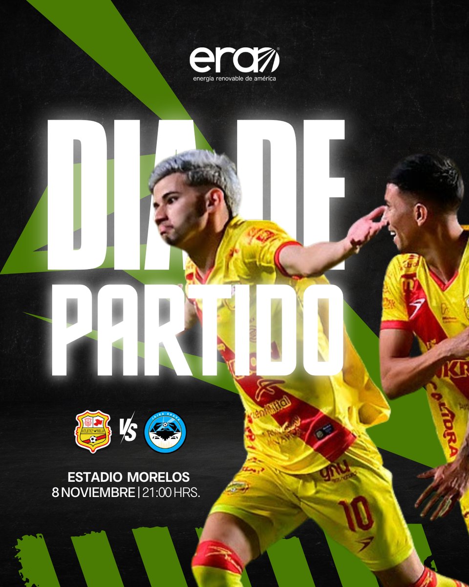 Última jornada en el Morelos 💛❤️con ERA, la energía nunca se apaga. ¡A dejarlo todo en la cancha, <a href="/C_A_Morelia/">Club Atlético Morelia</a> !🔋

#ERAContigo #DelCanarioSoy