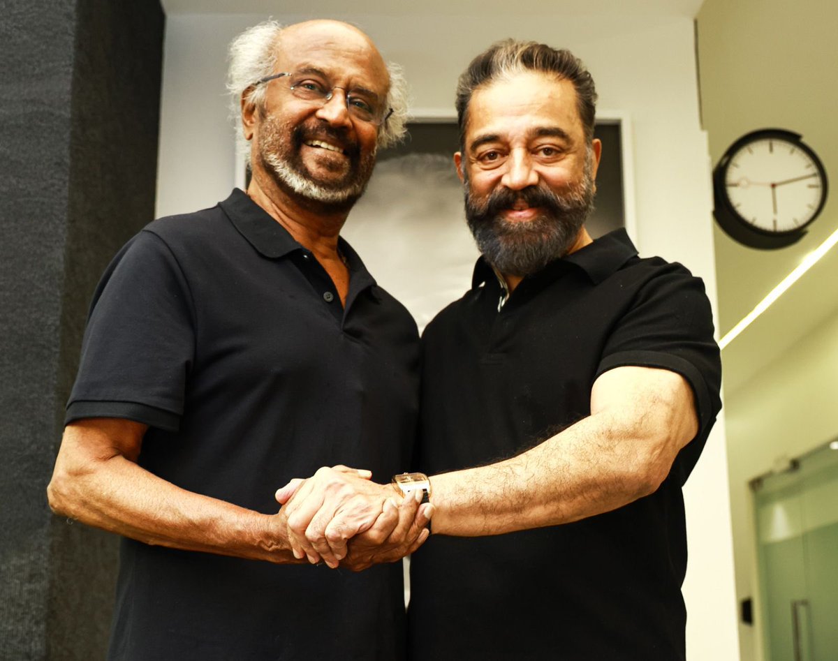 santoshamsuresh's tweet photo. Get ready for the ultimate cinematic experience. Ulaganayagan #KamalHaasan teams up with Superstar #Rajinikanth for #Thalaiva173, directed by #SundarC. A celebration of cinema, friendship, and epic entertainment.
#Pongal2027 #SuperstarRajinikanth #UniversalHero https://t.co/Eu7O95Z2Jg
