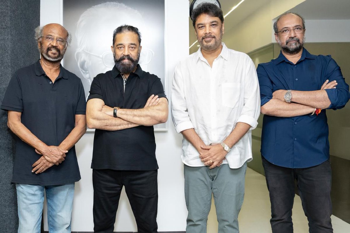 santoshamsuresh's tweet photo. Get ready for the ultimate cinematic experience. Ulaganayagan #KamalHaasan teams up with Superstar #Rajinikanth for #Thalaiva173, directed by #SundarC. A celebration of cinema, friendship, and epic entertainment.
#Pongal2027 #SuperstarRajinikanth #UniversalHero https://t.co/Eu7O95Z2Jg