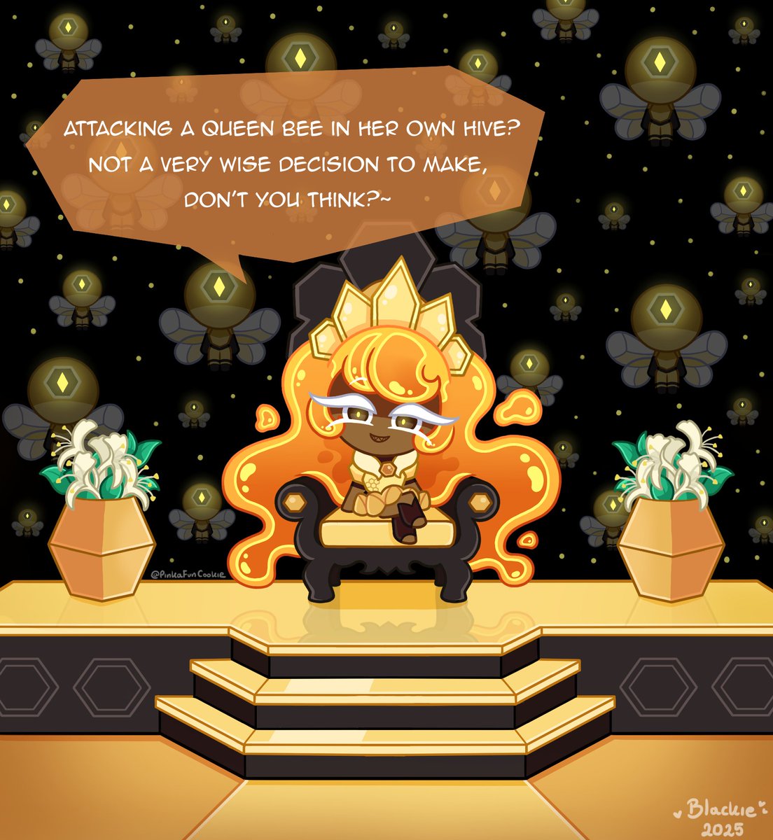 I had a small artblock but I hope everything is fine now 
At first I thought this piece would be a "forever wip" but I got hit by a sudden wave of motivation and actually finished it 
Hope you like it <3 

#crk #cookierun #bee #cookierunkingdom