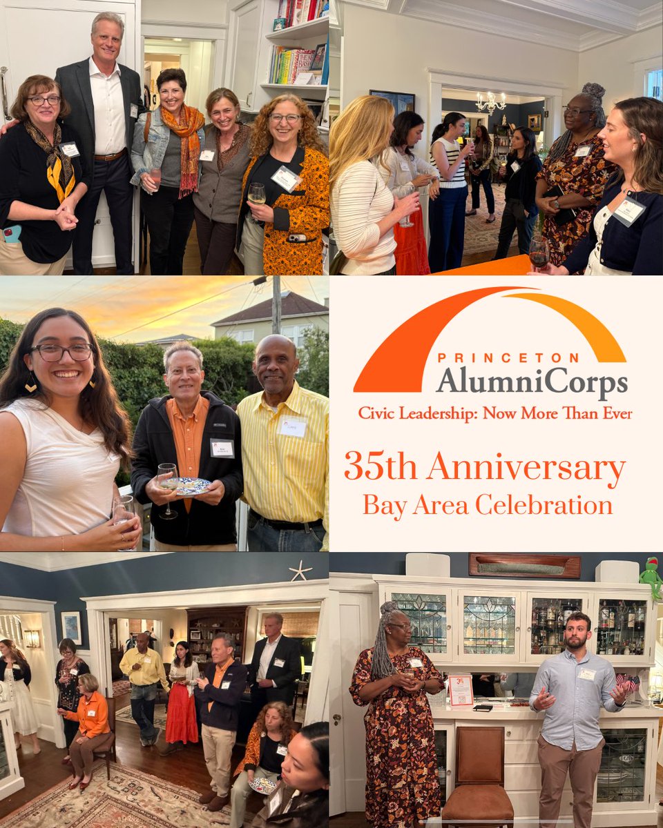 AlumniCorps's tweet photo. Keeping the momentum going! 🎉

Thanks to Board Vice Chair Alison T. Gray ’88 for hosting our Bay Area celebration of 35 years of civic leadership and to everyone who joined!

Check out the link in the bio to view photos! 

#PrincetonAlumniCorps #CivicLeadership #35YearsStrong https://t.co/EiFKqf9avd