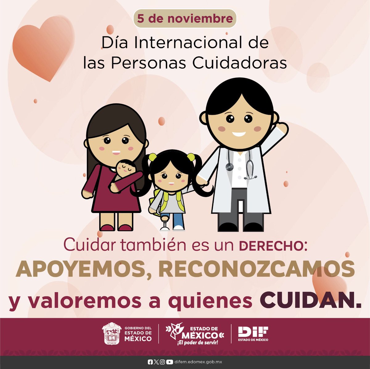 DIFEM_'s tweet photo. Hoy celebramos a quienes cuidan con amor y dedicación. Reconozcamos y valoremos su gran labor. ❤️ #ElPoderDeServir https://t.co/SNoezZiUta