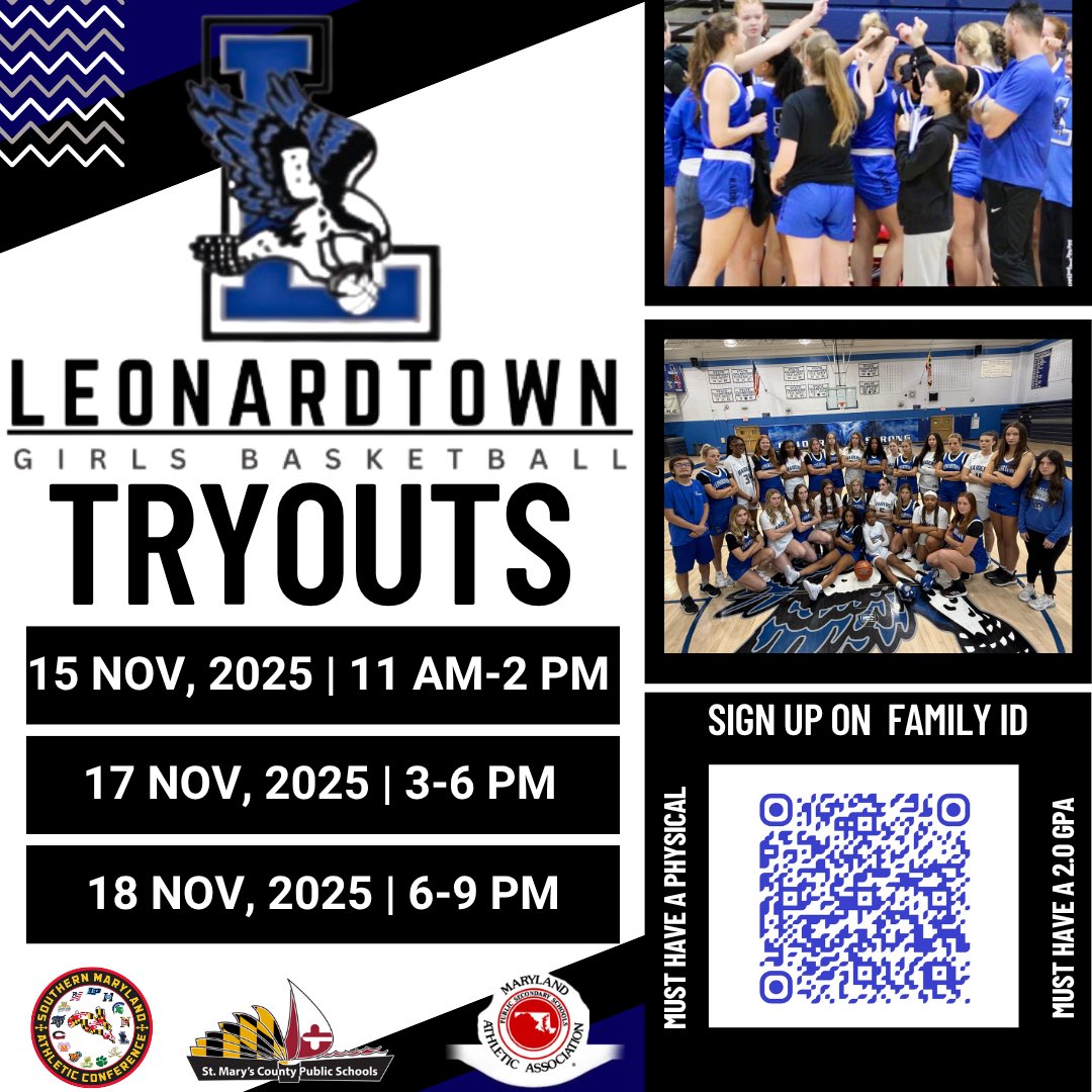 LtownGBball's tweet image. The season is right around the corner! 
Are you ready for tryouts?

🏋️‍♀️ Tryouts Begin: Nov. 15

✅ Must be registered on FamilyID
🩺 Must have a current sports physical
📚 GPA 2.0 or higher required

#RaiderSTRONG #SMAC #FlyAsOne #itsAGreatDayToBeARAIDER #RaidersNation