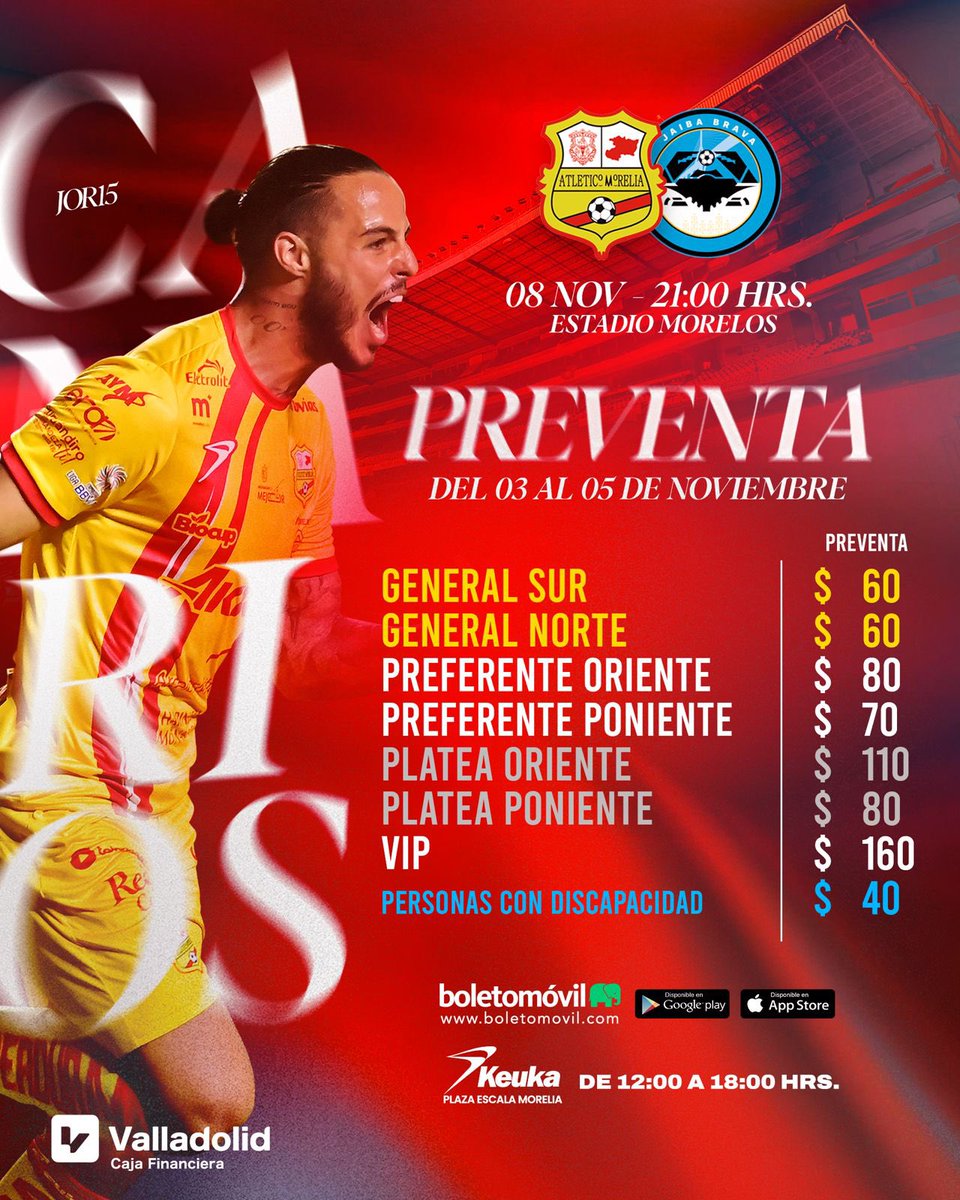 | <a href="/Caja_Morelia/">Caja Morelia</a> | Aprovecha el último día de preventa. Nos vemos en el Morelos 🤜🤛

#DelCanarioSoy
