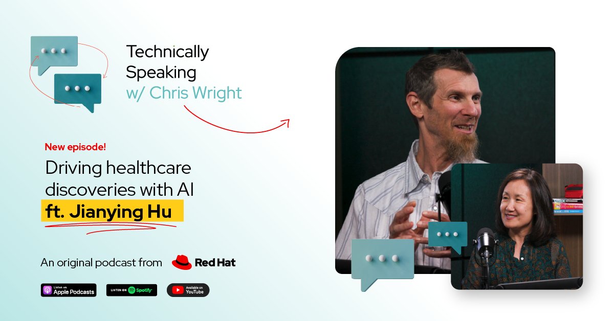 RedHat's tweet image. What if your healthcare wasn&apos;t one-size-fits-all? AI foundation models are helping researchers understand &quot;patient stratification&quot;, or why different people respond differently to the same disease or therapy. Hear about this new frontier on the Technically Speaking podcast:…