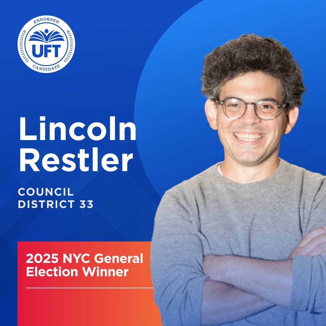 UFT_action's tweet image. #NEWS: Congratulations to @LincolnRestler for winning the NYC Council General Election in CD-33!

#UFTVotes #UFTEndorsed #NYCLaborVotes
