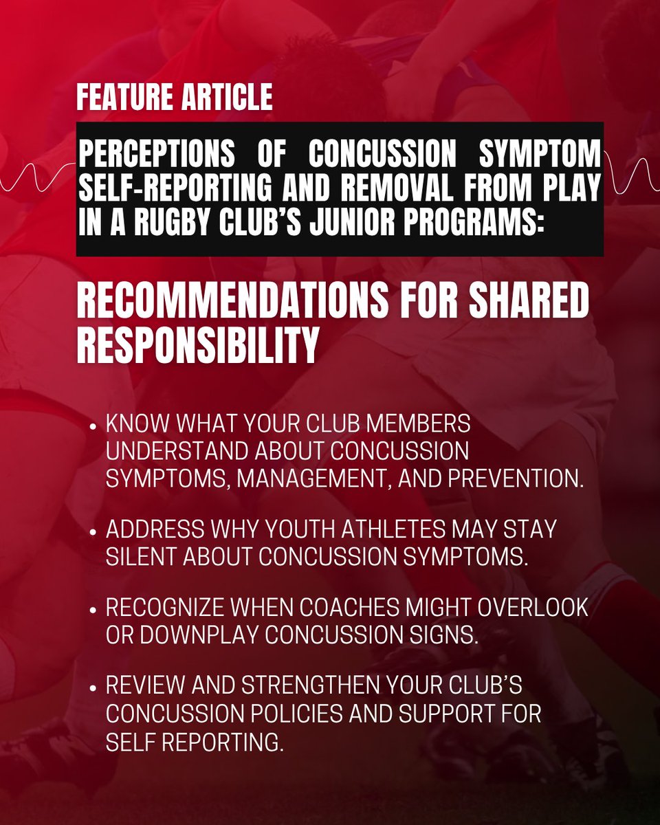 🏉 What influences whether youth athletes speak up about concussion symptoms? Our latest SIRC article shares insights from one rugby club and lessons for safer sport. Read more ➡️ bit.ly/3WEyT0b
